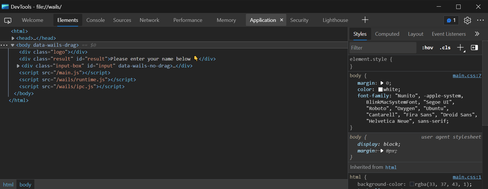 devtools screenshot