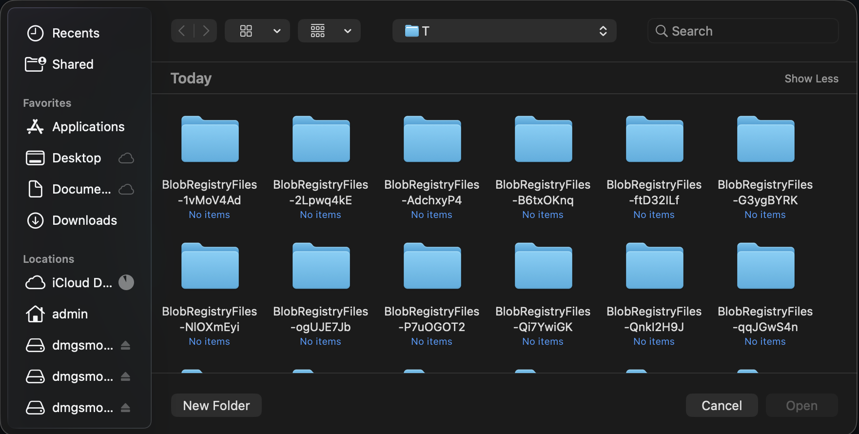 A native macOS file picker opened by a Wails application