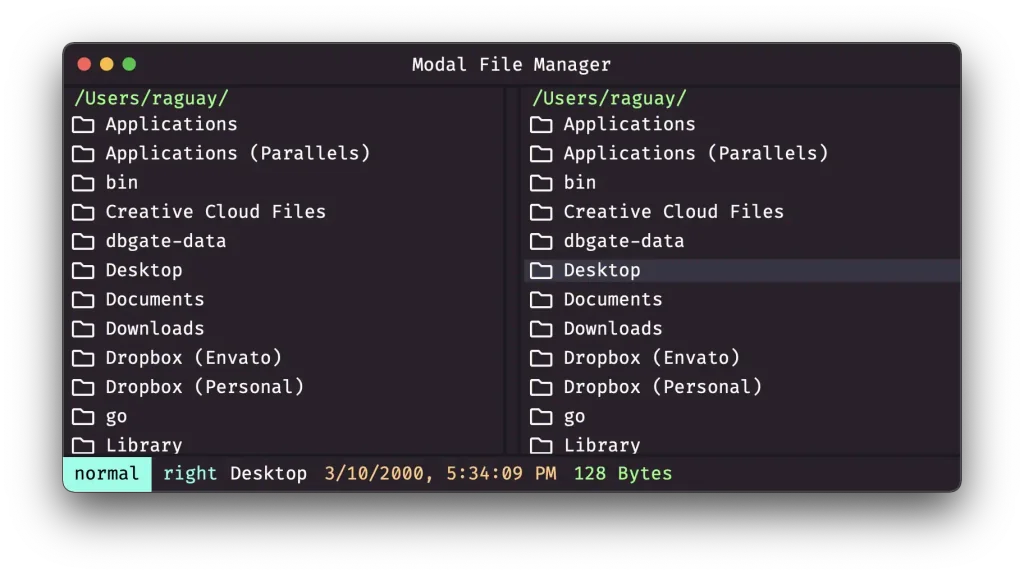 Modal File Manager screenshot
